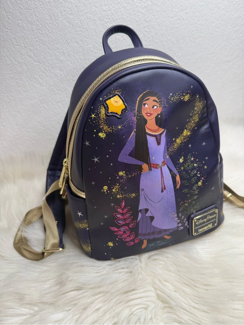 Loungefly Official Disney Parks Wish Asha and Star Mini Backpack